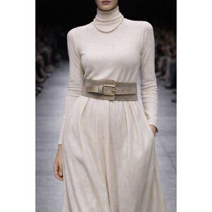 ZAPA Paris Wide Gray Suede Leather Waist Belt Made in France Size T1